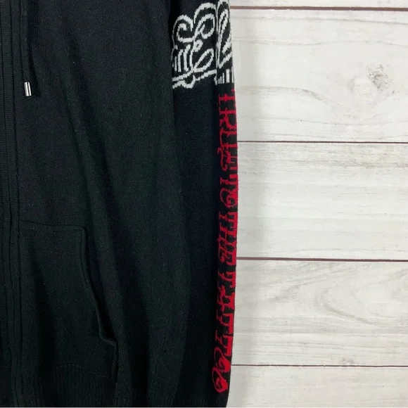 Vintage Y2K RARE Ed Hardy Wool Alpaca Blend Hoodie Large